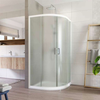 Mereo Lima sprchový kút, R 550, 90x90x190 cm, biely ALU, sklo Point 6 mm CK608B02K