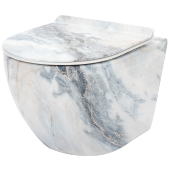 Rea Závesné WC Carlos Duroplast Slim Zm Granit Shiny REA-C8002