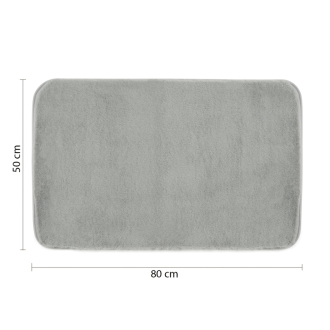 FUZZY kúpeľňová predložka, 50x80 cm, 100% polyester, protišmyk, šedá 96FY508008