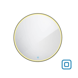 Čierne okrúhle zrkadlo s LED osvetlením 80 cm ZIL80LEDSEC