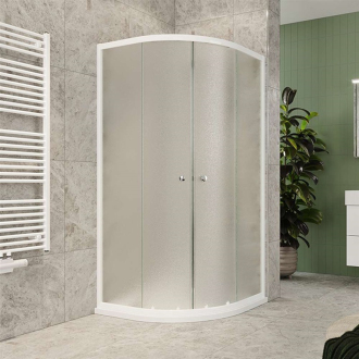 Mereo Kora Lite sprchový kút, R550, 90x90x185 cm, biely ALU, sklo Grape 4 mm CK35121Z