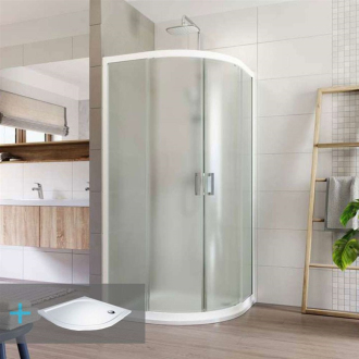 Mereo Lima sprchový kút, R 550, 90x90x190 cm, biely ALU, sklo Point 6 mm CK608B02K