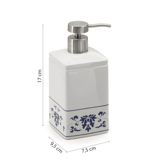CIXI dávkovač mydla na postavenie, porcelán, biela/modrá CX8189