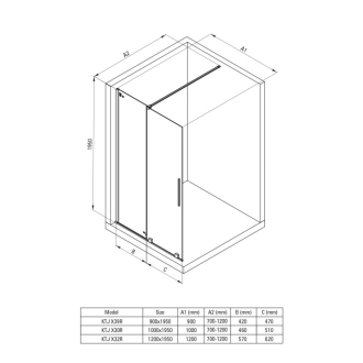 Deante JASMIN Posuvná sprchová stena walk-in 90x195cm, chróm KTJ_039R