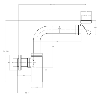 Umývadlový sifón šetriaci miesto, 5/4&quot; odpad 32mm, okrúhly, chróm SI511-EL