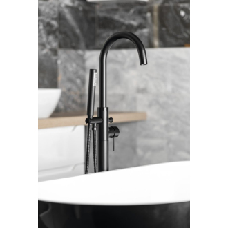CETO vaňová batéria s pripojením do podlahy, výška 1175mm, čierna mat BV357B