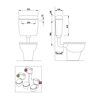 ADRIA WC nádržka Štart/Stop 6(4,5-6) L, biela 229105