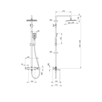 Deante THERM NAC_01HT Sprchový set vrátane termostatickej vaňovej batérie, chróm
