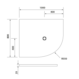 FLEXIA vanička z liateho mramoru štvrťkruh, s možnosťou úpravy rozmeru, 100x80x3cm, R550, ľavá