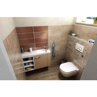 LATUS VI umývadlová skrinka 50x50x22cm, pravá, dub strieborný (55820) LT610-1111