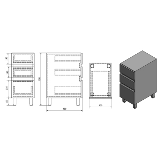 AVICE 3x zásuvka 30x70, 5x48cm, biela (AV062) AV062-3030