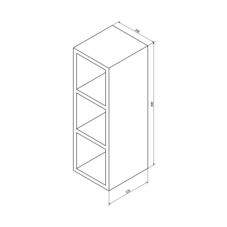 ESPACE otvorená policová skrinka 20x60x22cm, borovica rustik (ESP142) ESC140-1616
