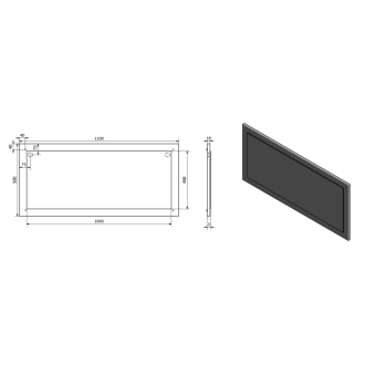 TREOS zrkadlo v ráme 1100x500x28mm, biela mat (TS100) TS100-3131