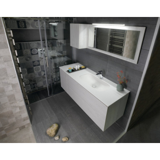 TREOS zrkadlo v ráme 1100x500x28mm, dub Polar (TS102) TS100-1010