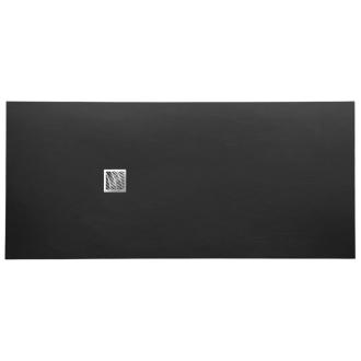 MITIA sprchová vanička z liateho mramoru, obdĺžnik 200x90x3 cm, čierna PMC20090