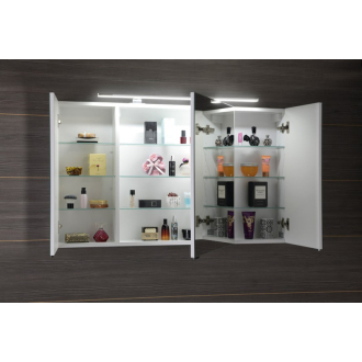 RIWA galerka s LED osvetlením, 3x dvierka, 121x70x17cm, dub strieborný RIW120-0011