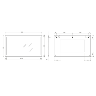 NIROX zrkadlo v ráme 1200x700x28 mm, borovica rustik NX127-1616