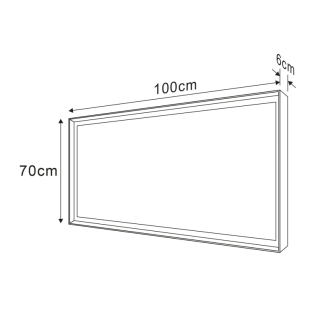 SORT LED podsvietené zrkadlo 100x70cm, matná čierna ST100
