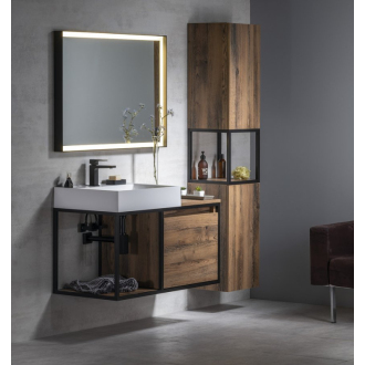 SORT LED podsvietené zrkadlo 100x70cm, matná čierna ST100