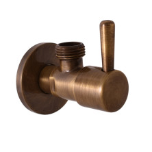 RAV SLEZÁK ventil rohový s keramickým vrškom 1/2“x3/8“ - okrúhly - stará mosadz RV0238SM