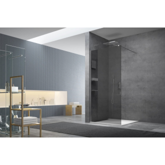 SAT Walk-in sprchová zástena 107x200 profil, dym.sklo, doplnky SATBWI110KSPRDOPL