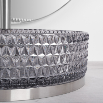 Umývadlo na dosku Rea Cristal Grey 39 nikiel brush ring