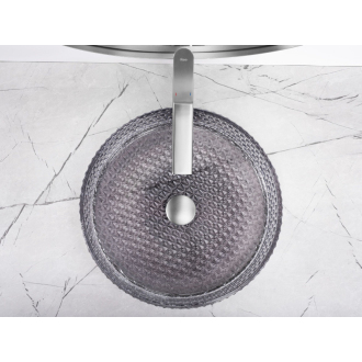 Umývadlo na dosku Rea Cristal Grey 39 nikiel brush ring