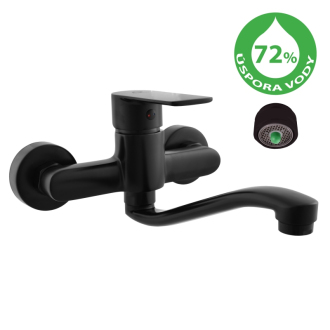 RAV SLEZÁK VLTAVA ECO Batéria drezová/umývadlová, s ramienkom-čierna matná VTE401.0/26CMAT