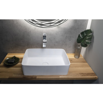 THIN umývadlo na dosku, Rockstone, 50x37 cm, biela mat WN321