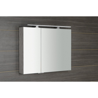 MIRRÓ galerka s LED osvetlením, 90x70x16cm, dub strieborný MC090-0011