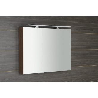 MIRRÓ galerka s LED osvetlením, 90x70x16cm, borovica rustik MC090-0016