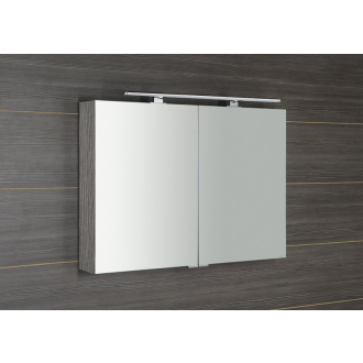 MIRRÓ galerka s LED osvetlením, 100x70x16cm, dub strieborný MC100-0011