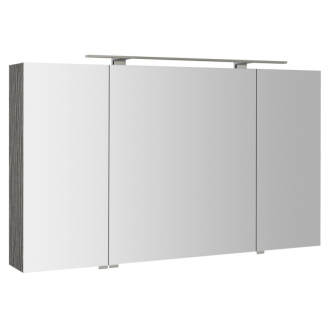 MIRRÓ galerka s LED osvetlením, 3x dvierka, 120x70x16cm, dub strieborný MC121-0011