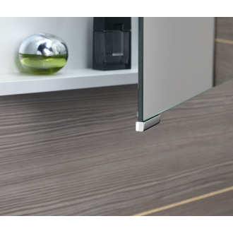 MIRRÓ galerka s LED osvetlením, 3x dvierka, 120x70x16cm, dub strieborný MC121-0011