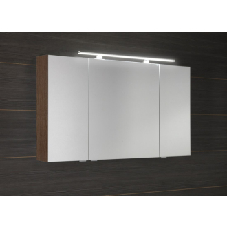 MIRRÓ galerka s LED osvetlením, 3x dvierka, 120x70x16cm, borovica rustik MC121-0016