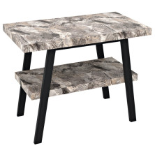 TWIGA umývadlový stolík 80x72x50 cm, čierna mat/šedý kameň