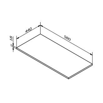 Doska DTDL 580x18x440mm, dub strieborný DT058-1111