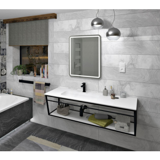 ARUBA umývadlo vľavo, 160x51, 5 cm, Rockstone biela mat AR160-B1L