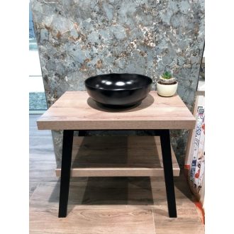 TWIGA umývadlový stolík 80x72x50 cm, čierna mat/dub Rover