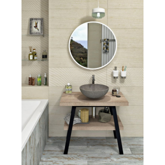 TWIGA umývadlový stolík 90x72x50 cm, čierna mat/dub Rover