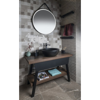 TWIGA umývadlový stolík 120x72x50 cm, čierna mat/dub Rover