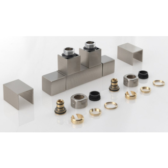 CUBE TWIN pripojovacia sada ventilov pre stredové pripojenie, nerez mat CP582S