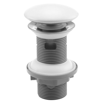 Umývadlová výpusť 5/4“ na prepad, click-clack, keramická zátka hr.20-70mm, biela 38TP0171I