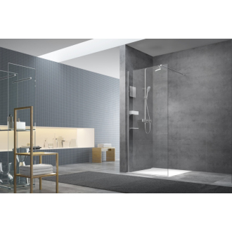 SAT Walk-in sprchová zástena 97x200, profil, číre sklo, doplnky SATBWI100PRDOPL