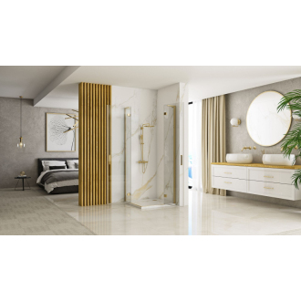 Rea Hugo sprchovací kút 80x80, brúsené zlato REA-K6608