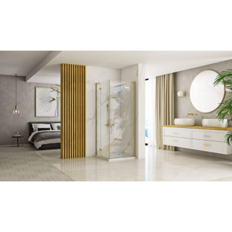 Rea Hugo sprchovací kút 80x80, brúsené zlato REA-K6608