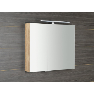 MIRRÓ galerka s LED osvetlením, 80x70x16cm, dub alabama MC080-0022