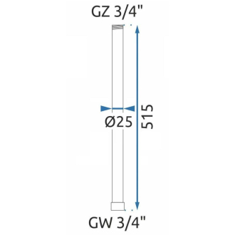 REA Predĺženie pre vaňovú/sprchovú súpravu, zlatá 50cm REA-K0890