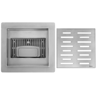REA LINE Odtokový žľab 150x150 brúsený nikel REA-G6205