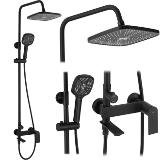 REA STORM Sprchový set, čierna matná REA-P9533